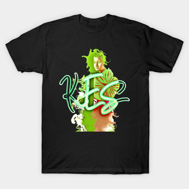 Kiwi hibiscus fire T-Shirt by ericbear36